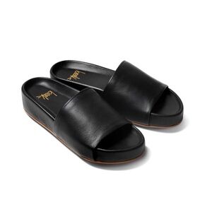beek Pelican Black Leather Slide Sandals size 6 never worn
